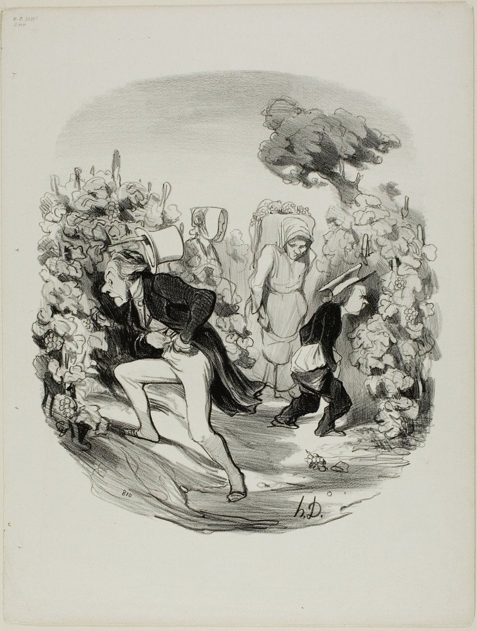 Oh Blast! ... druerne er virkelig ikke gode i år!, plade 24 fra Pastorales af Honoré Victorin Daumier