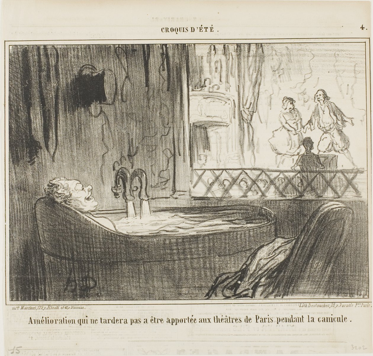 Forslag til forbedring af teatrene i Paris, som ikke vil kunne undgå at have sin virkning i hundedagene, planche 4 fra Croquis d