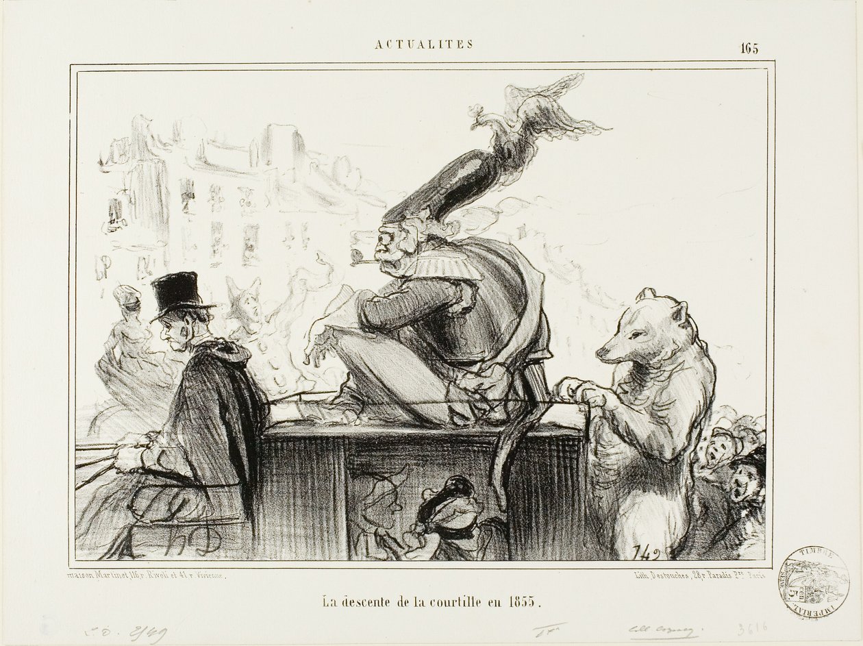 Nedstigningen af Courtille i 1855, plade 165 fra Actualités af Honoré Victorin Daumier