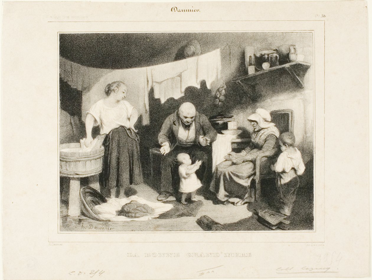 Den gode bedstemor, plade 55 af Honoré Victorin Daumier