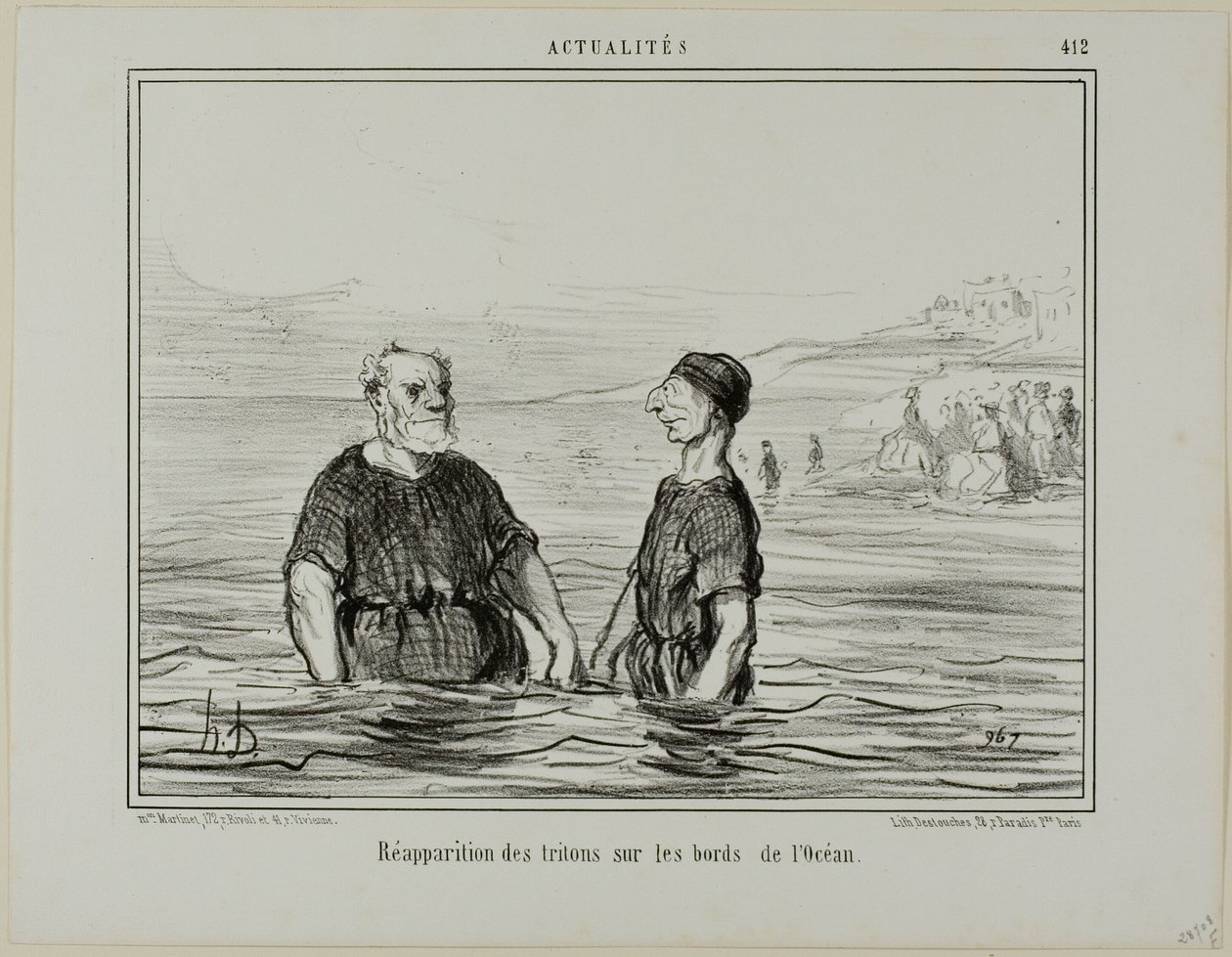 The Reappearance of the Tritons of the Sea, plade 412 fra Actualités af Honoré Victorin Daumier