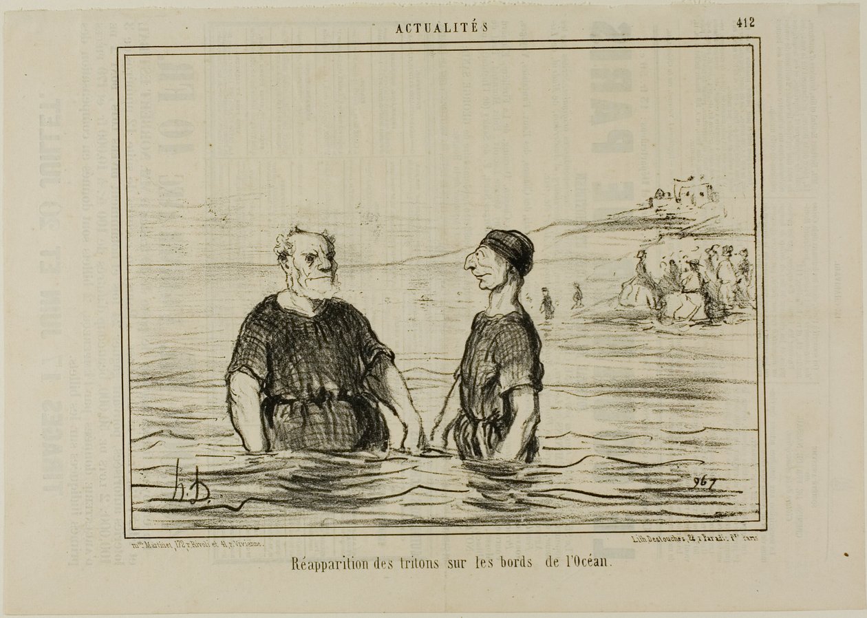 The Reappearance of the Tritons of the Sea, plade 412 fra Actualités af Honoré Victorin Daumier