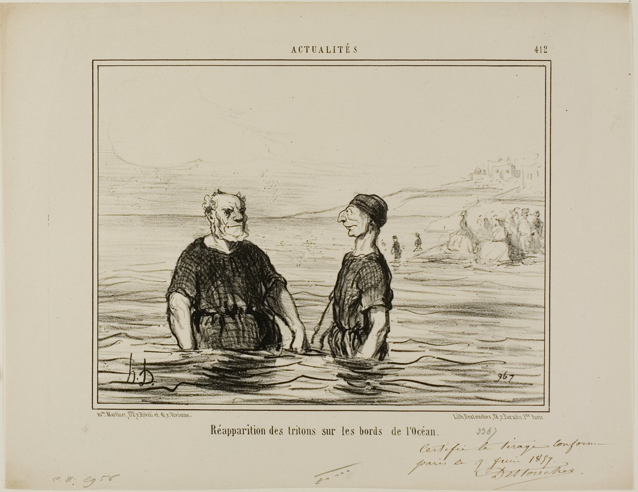 The Reappearance of the Tritons of the Sea, plade 412 fra Actualités af Honoré Victorin Daumier