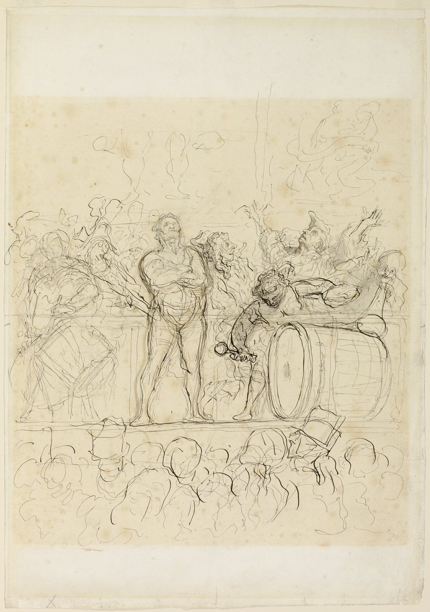 The Side Show (La Parade) af Honoré Victorin Daumier