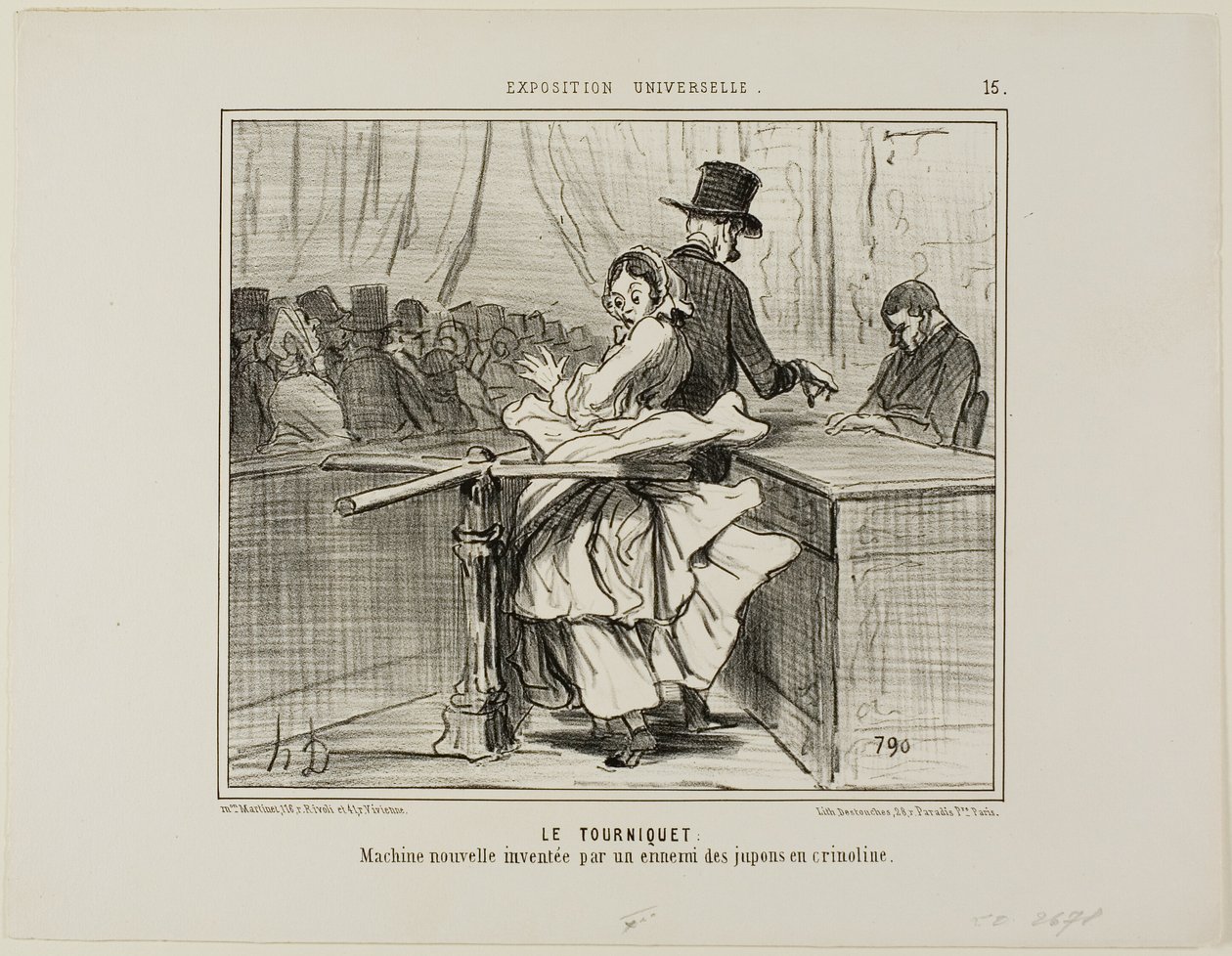 Drejekorset. En ny maskine opfundet af krinolineunderkjolens fjende, planche 15 fra L