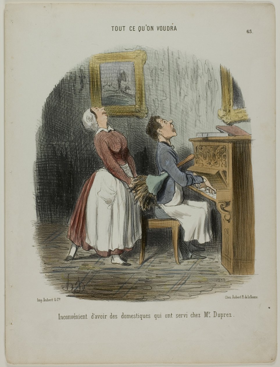 Ulempen ved at have tjenestefolk, der tidligere har tjent hos hr. Duprez, planche 65 fra Tout Ce Qu