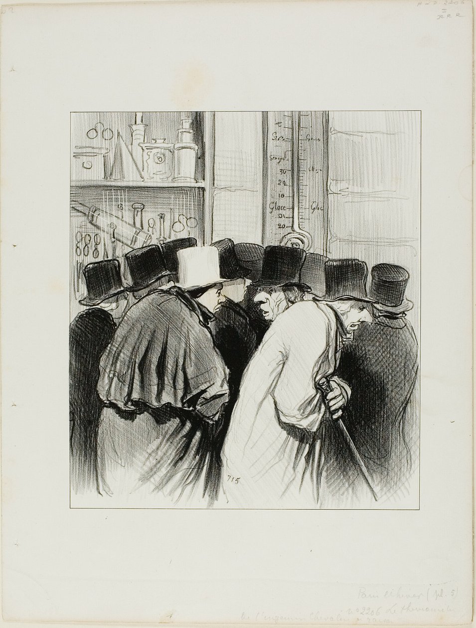 "Ingeniør Chevaliers termometer havde ret ... ved 10 grader er de store floder såvel som næserne blevet forkølede ... forestil dig, at det kan tage tre uger for min næse at tø op! ...", plade 5 fra Paris L