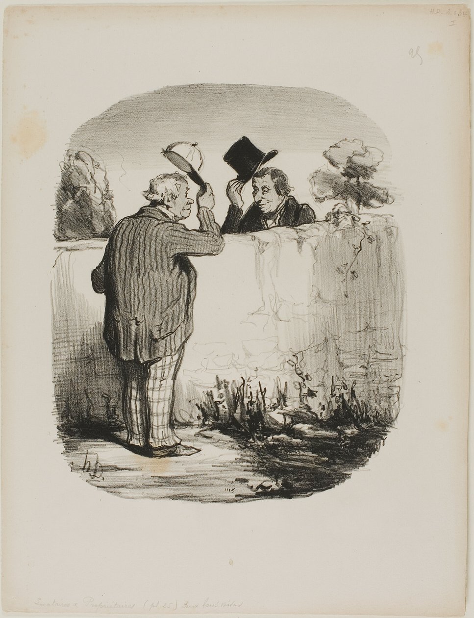 To gode naboer, planche 25 fra Locataires Et Propriétaires af Honoré Victorin Daumier