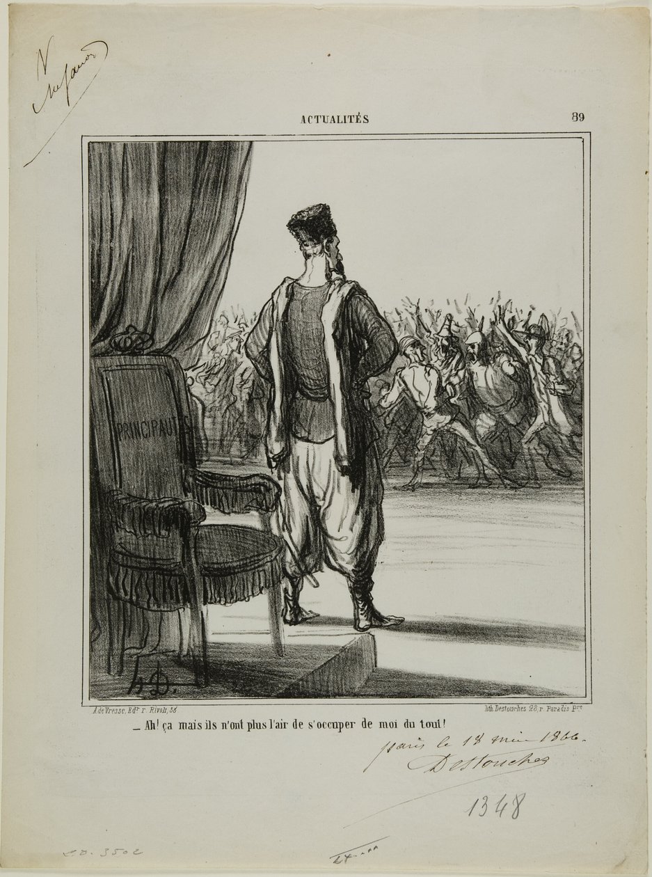 "Hvad med det ..., de ser ikke ud til at være interesseret i mig mere," plate 89 fra Actualités af Honoré Victorin Daumier