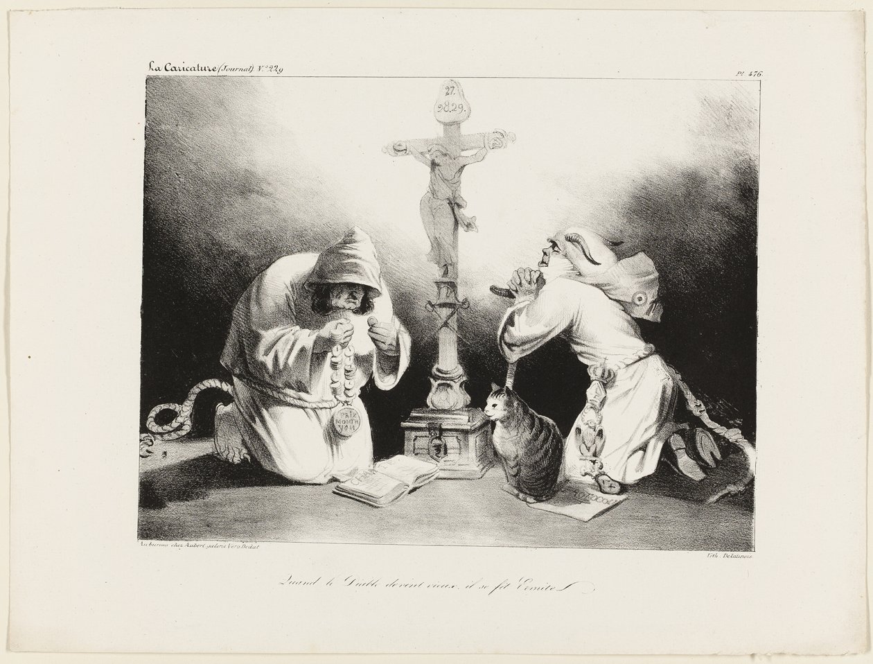 Da djævelen blev gammel, blev han eneboer, plade 476 af Honoré Victorin Daumier