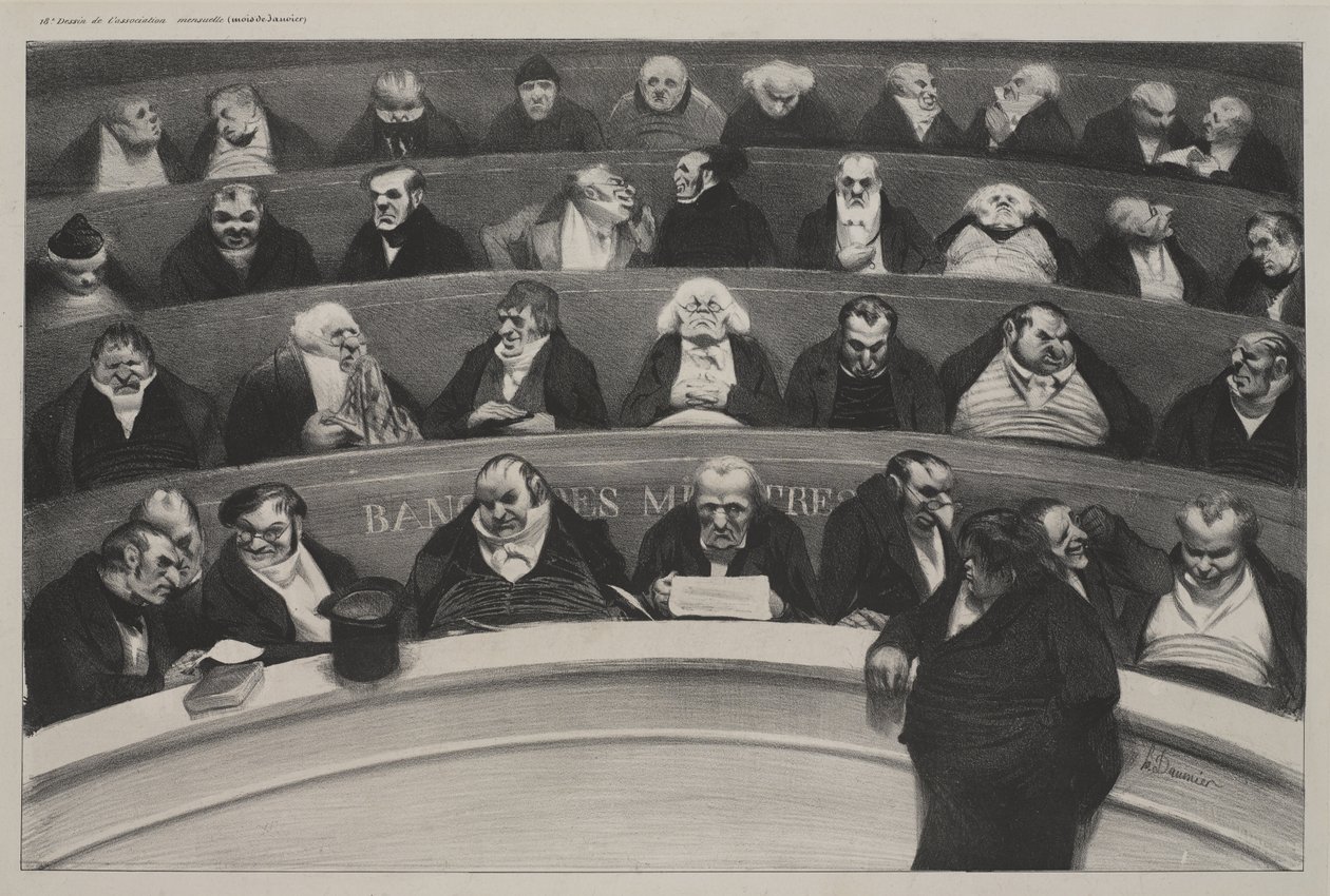 Den lovgivende mave (Le Ventre législatif), januar 1834 (litografi på kraftigt vævet papir) af Honoré Daumier