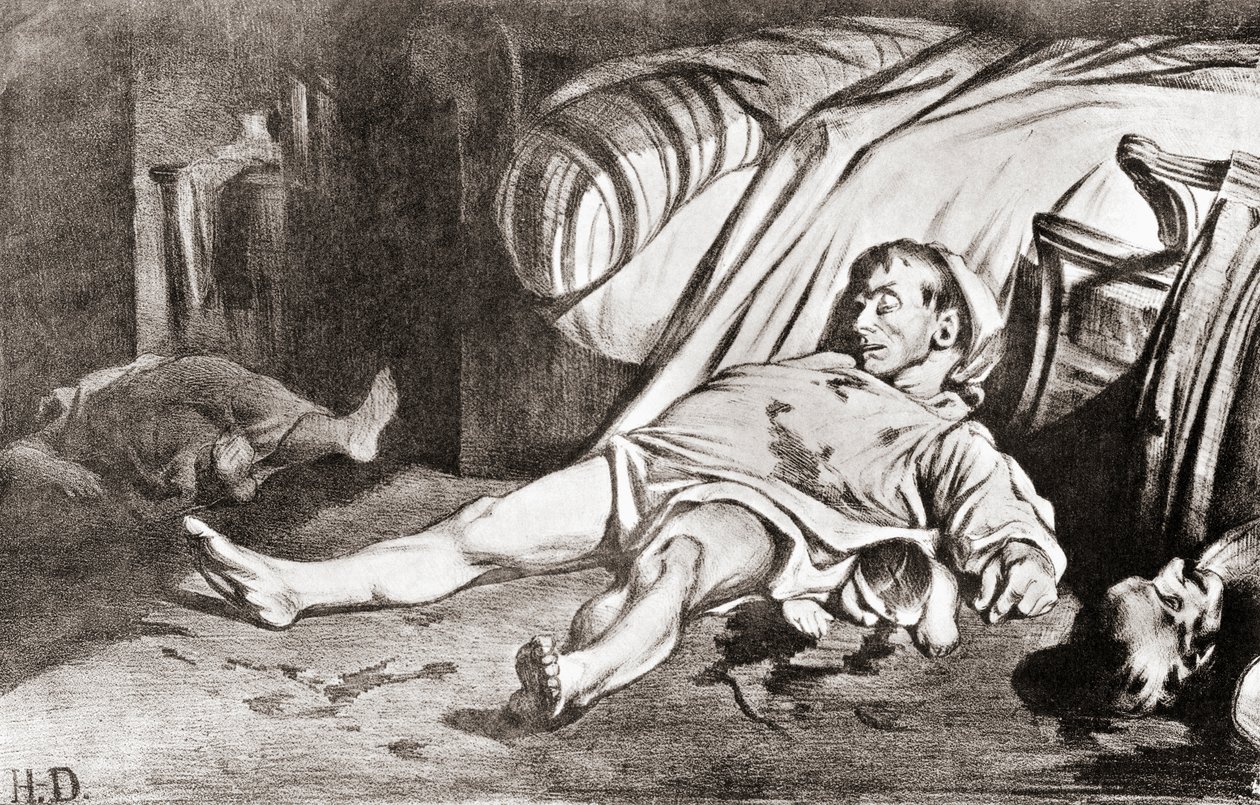 Le Massacre de la rue Transnonain, fra litografiet af Honore Daumier, fra The Print-Collector