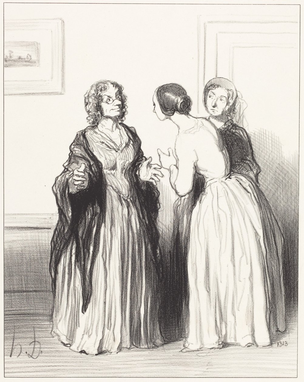 (Første blåstrømpe) - Lad os benytte lejligheden... af Honoré Daumier
