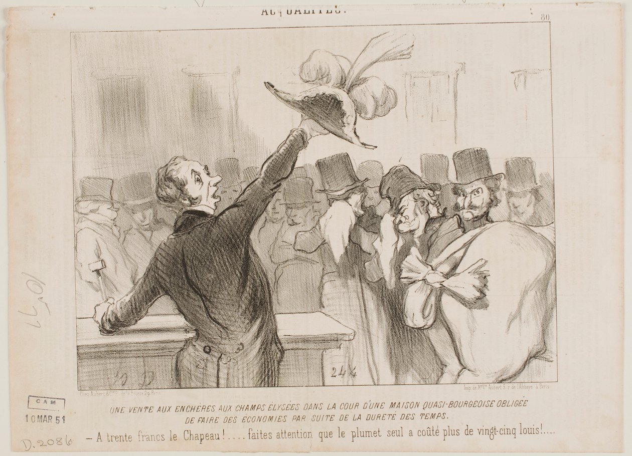 En auktion i et middelklassehjem af Honoré Daumier