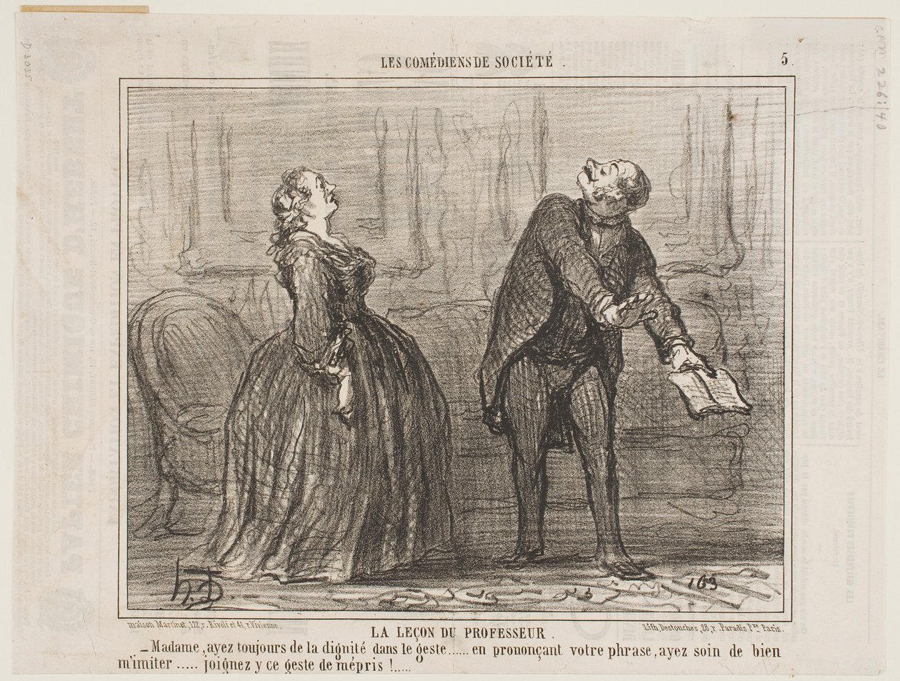 En lektion fra professoren af Honoré Daumier