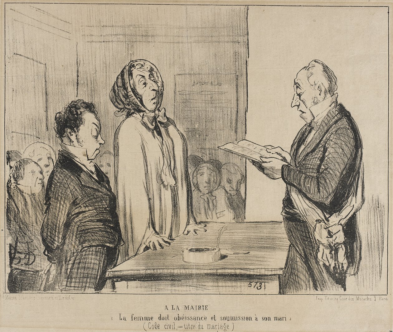 På rådhuset... af Honoré Daumier