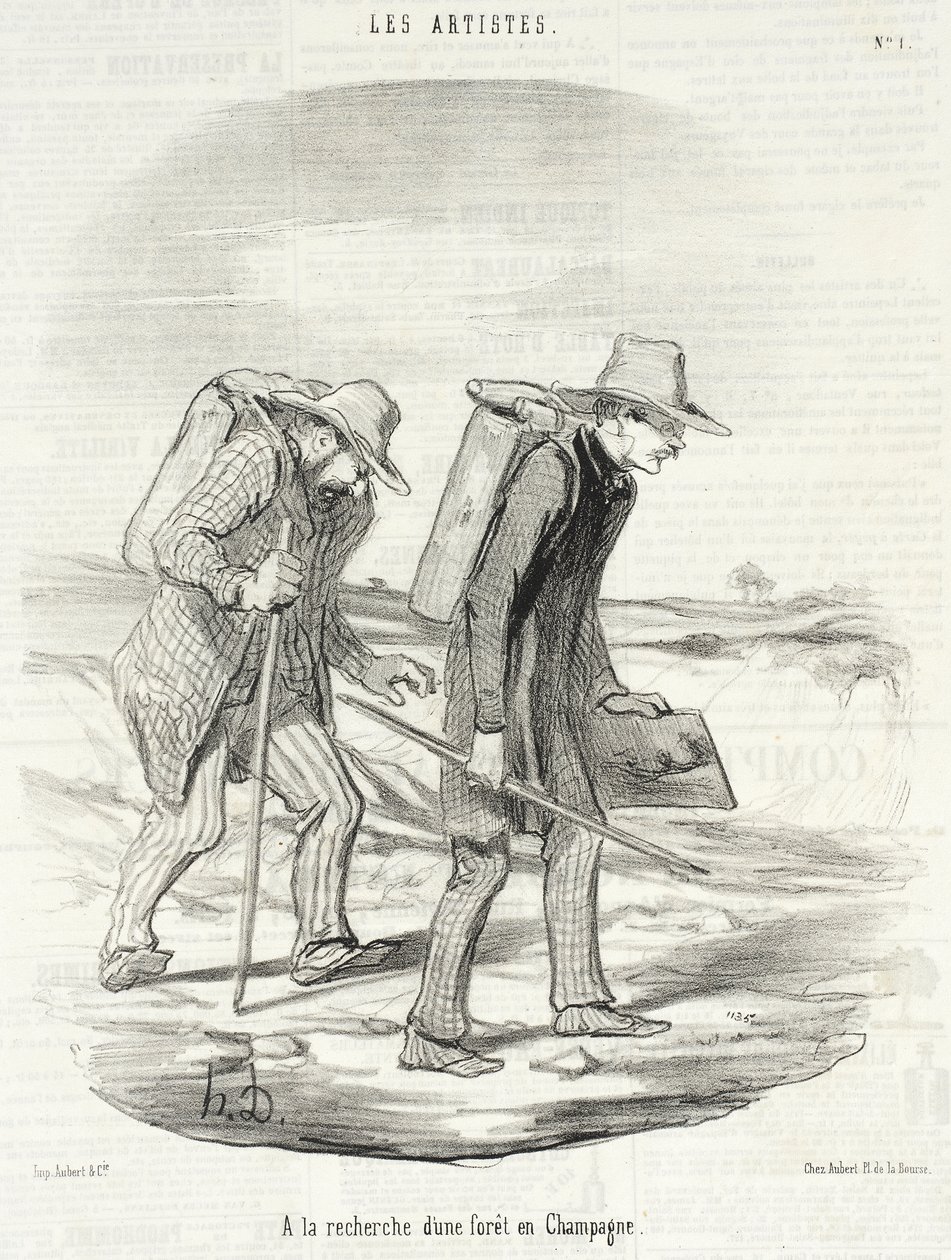 På jagt efter en skov i Champagne af Honoré Daumier
