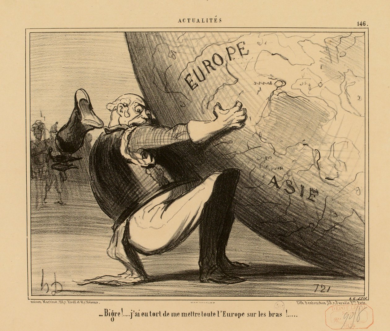 Nyheder nr. 146: - Jamen dog! ... det var en fejl at lægge hele Europa på mine skuldre! ... af Honoré Daumier