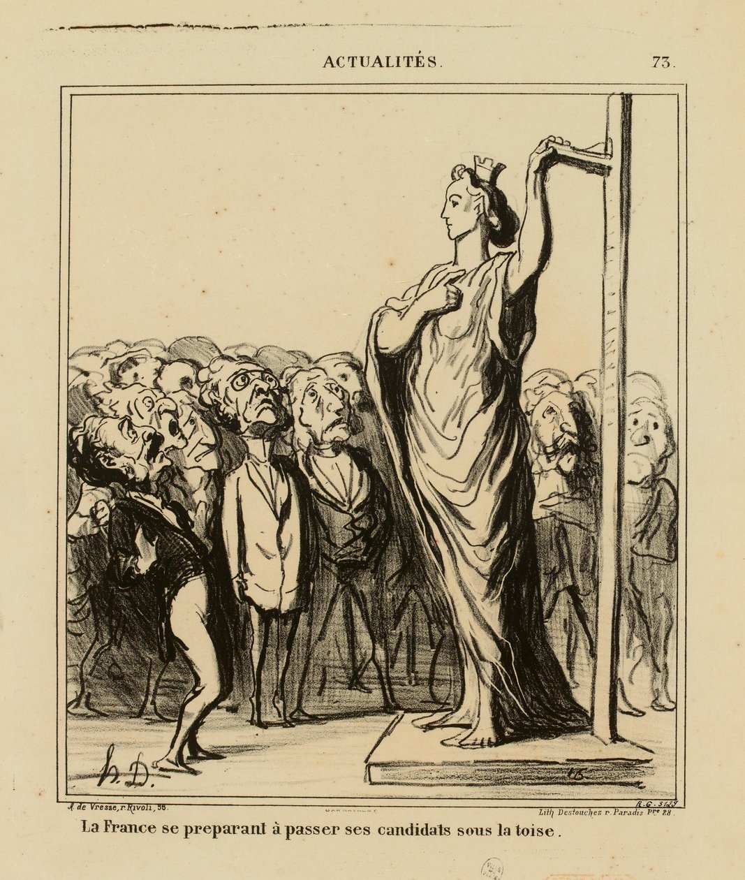 Aktualitäten Nr. 73: Frankreich bereitet sich darauf vor, seine Kandidaten zu messen af Honoré Daumier