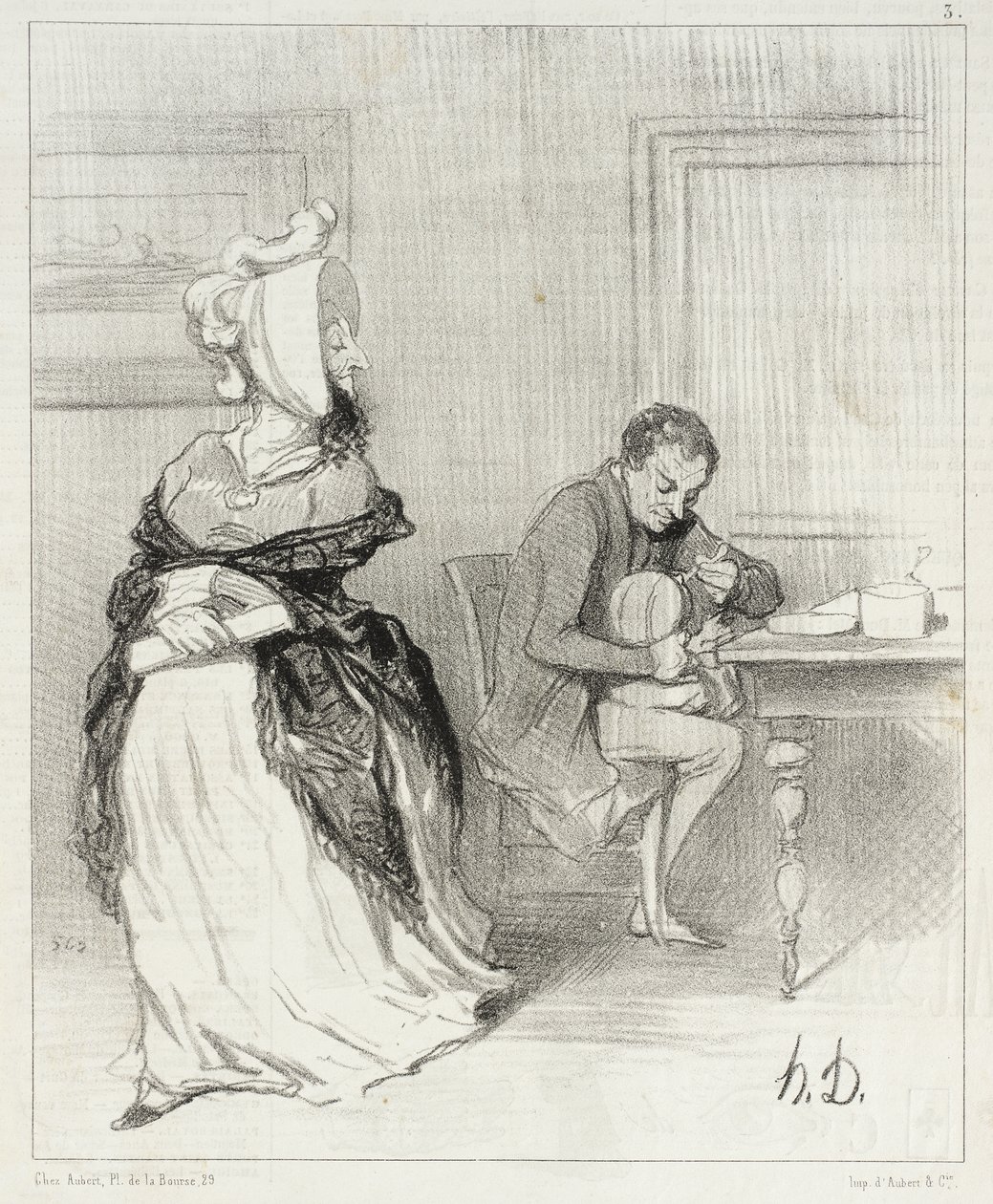 Farvel, min kære, jeg tager hen til mine forlæggere! ... af Honoré Daumier