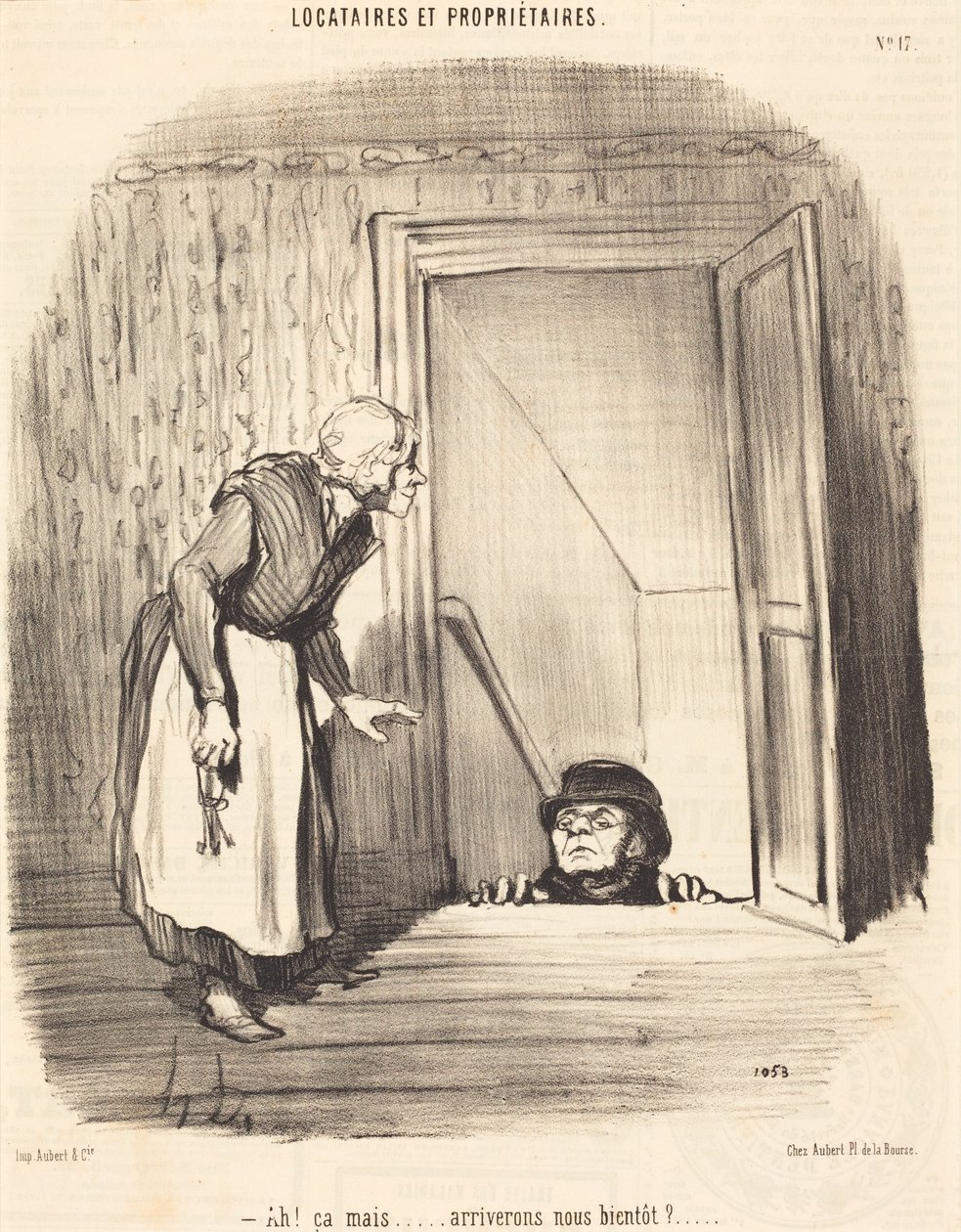 Åh! Men... når vi snart frem? af Honoré Daumier