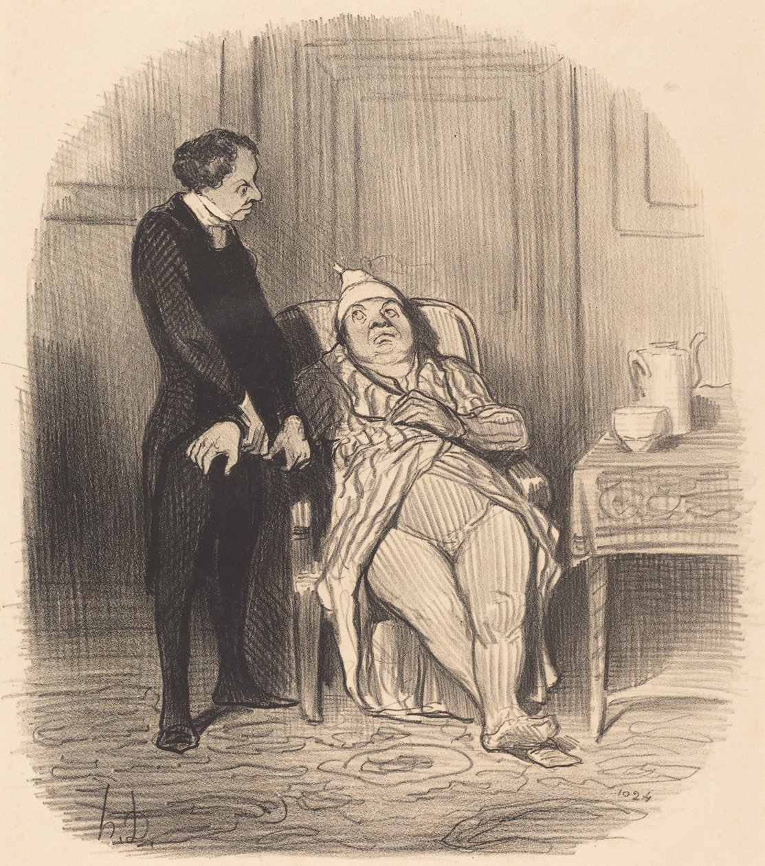 Ah! læge... jeg tror... at jeg har en kiste! af Honoré Daumier