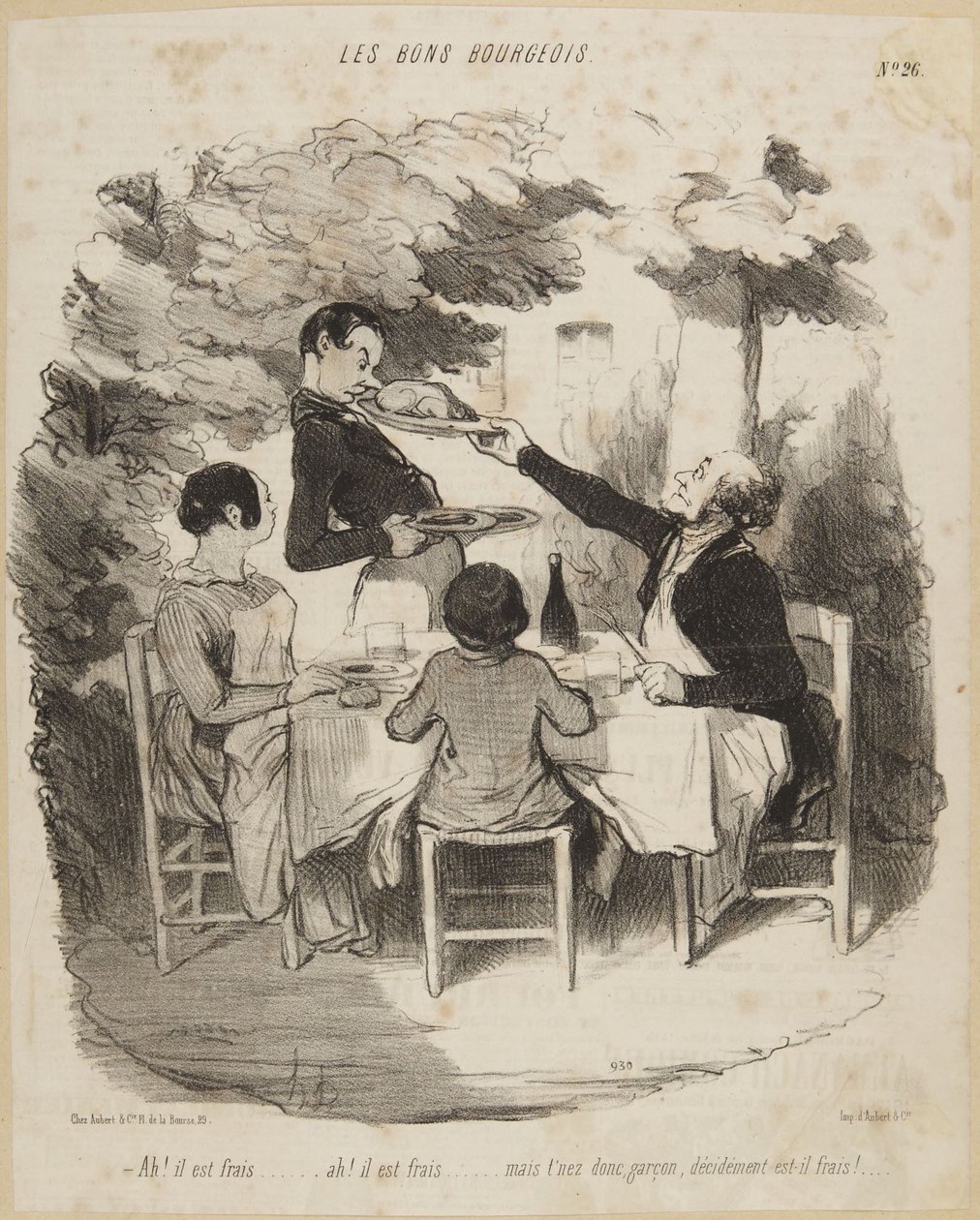 Ah! Han er fræk..., nummer 26 fra serien „De gode borgere“ fra Le Charivari af Honoré Daumier