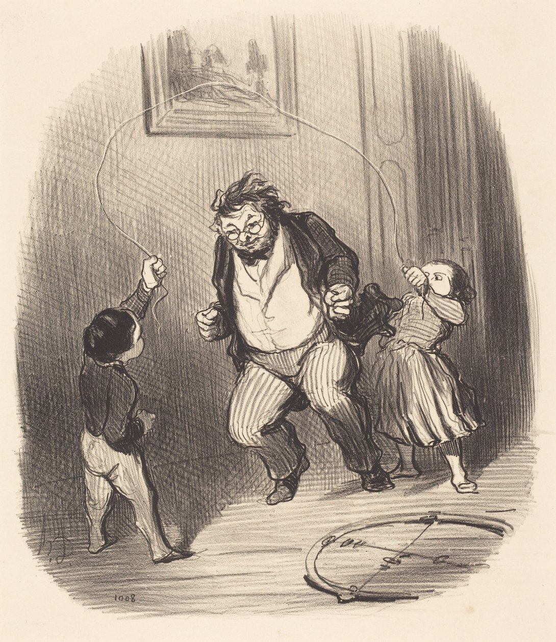 Kom nu, far... én gang til... toogtredive omgange!... af Honoré Daumier
