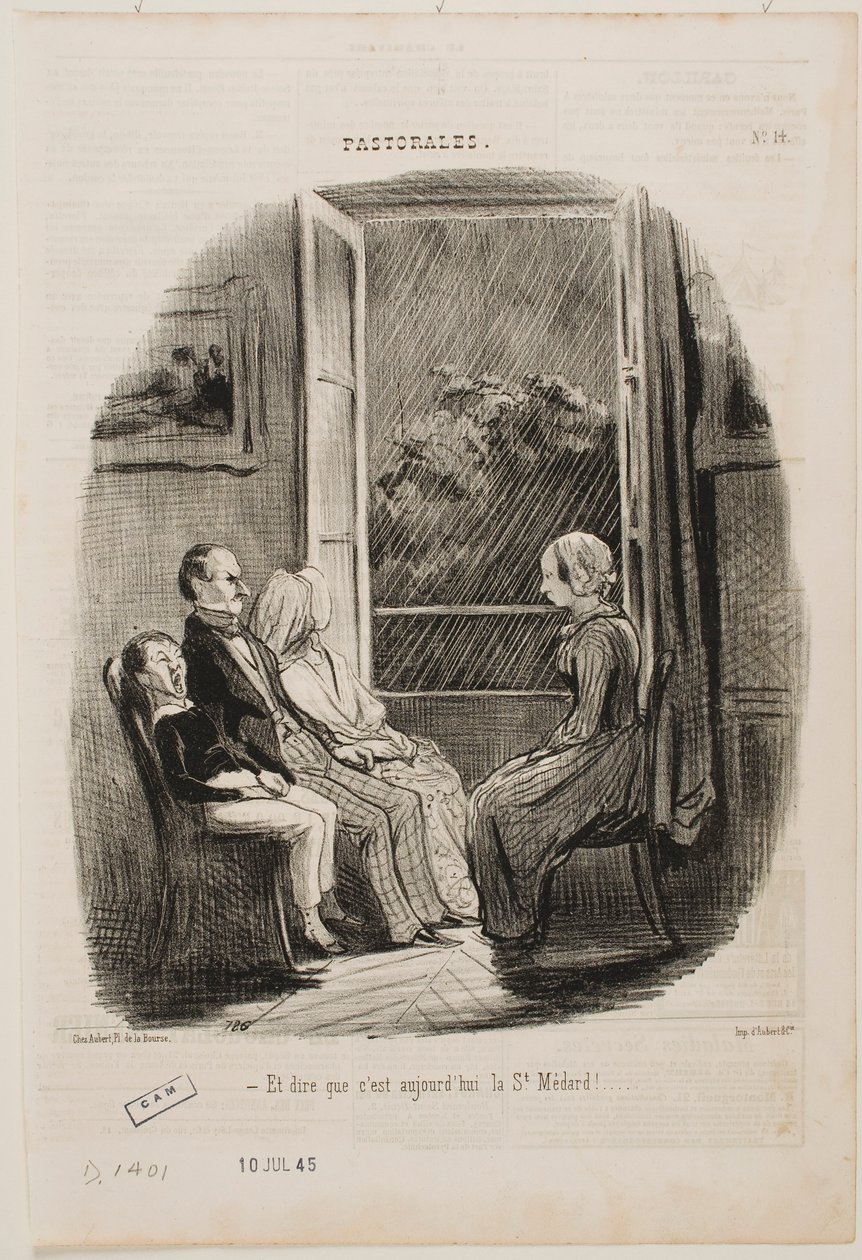 Og tænk, at det er Sankt Médards dag! af Honoré Daumier