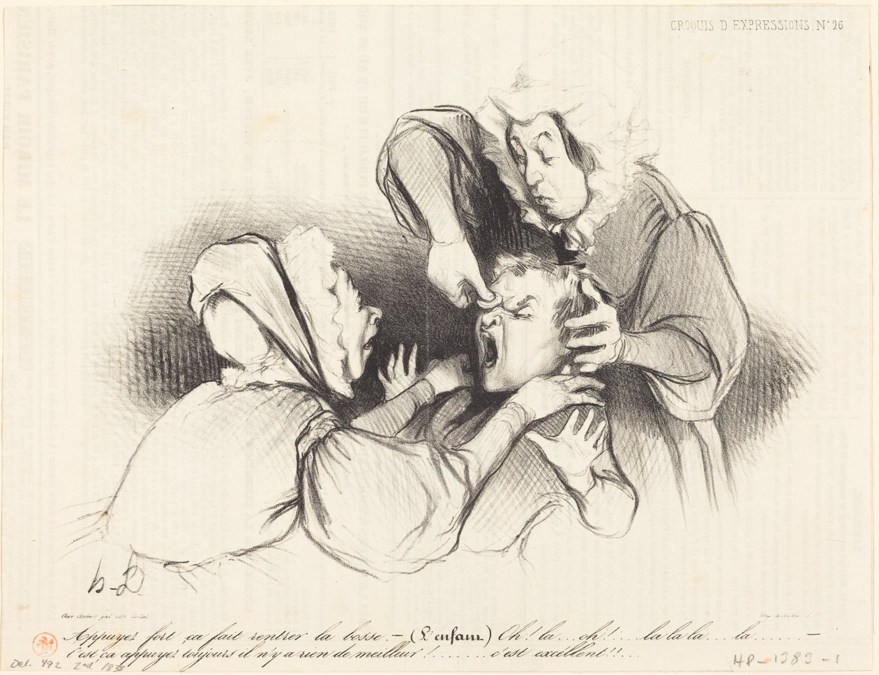 Tryk hårdt, så går bulen ind igen... af Honoré Daumier