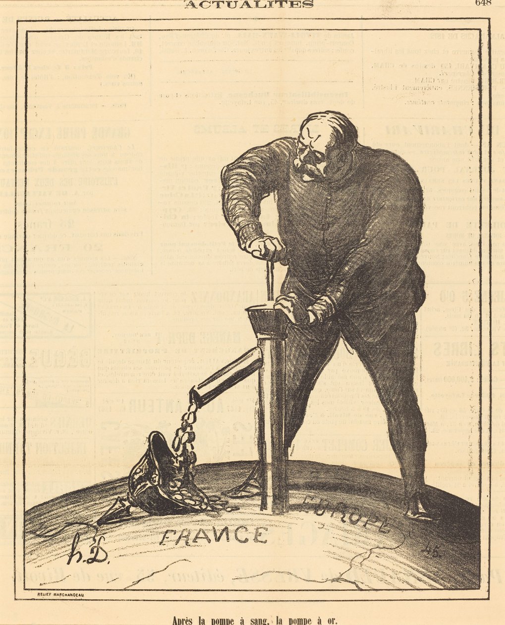 Efter blodpumpen, guldpumpen af Honoré Daumier