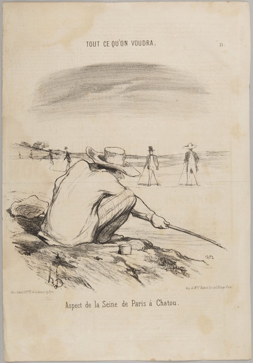 Udsigt over Seinen fra Paris ved Chatou, nummer 71 fra serien Alt, hvad man vil fra Le Charivari af Honoré Daumier