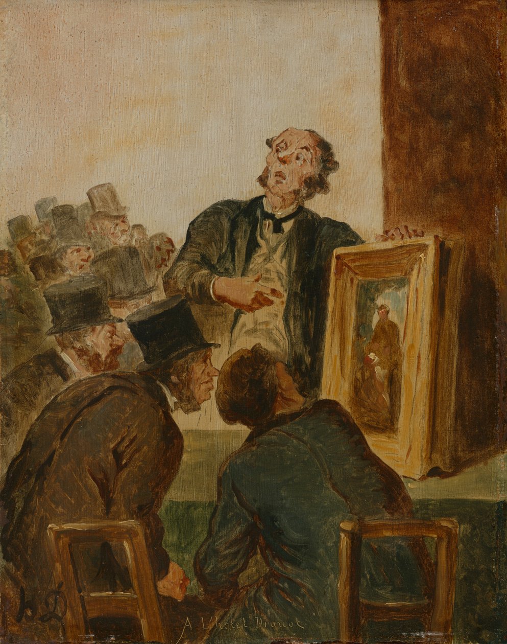 På Galerie Drouot af Honoré Daumier