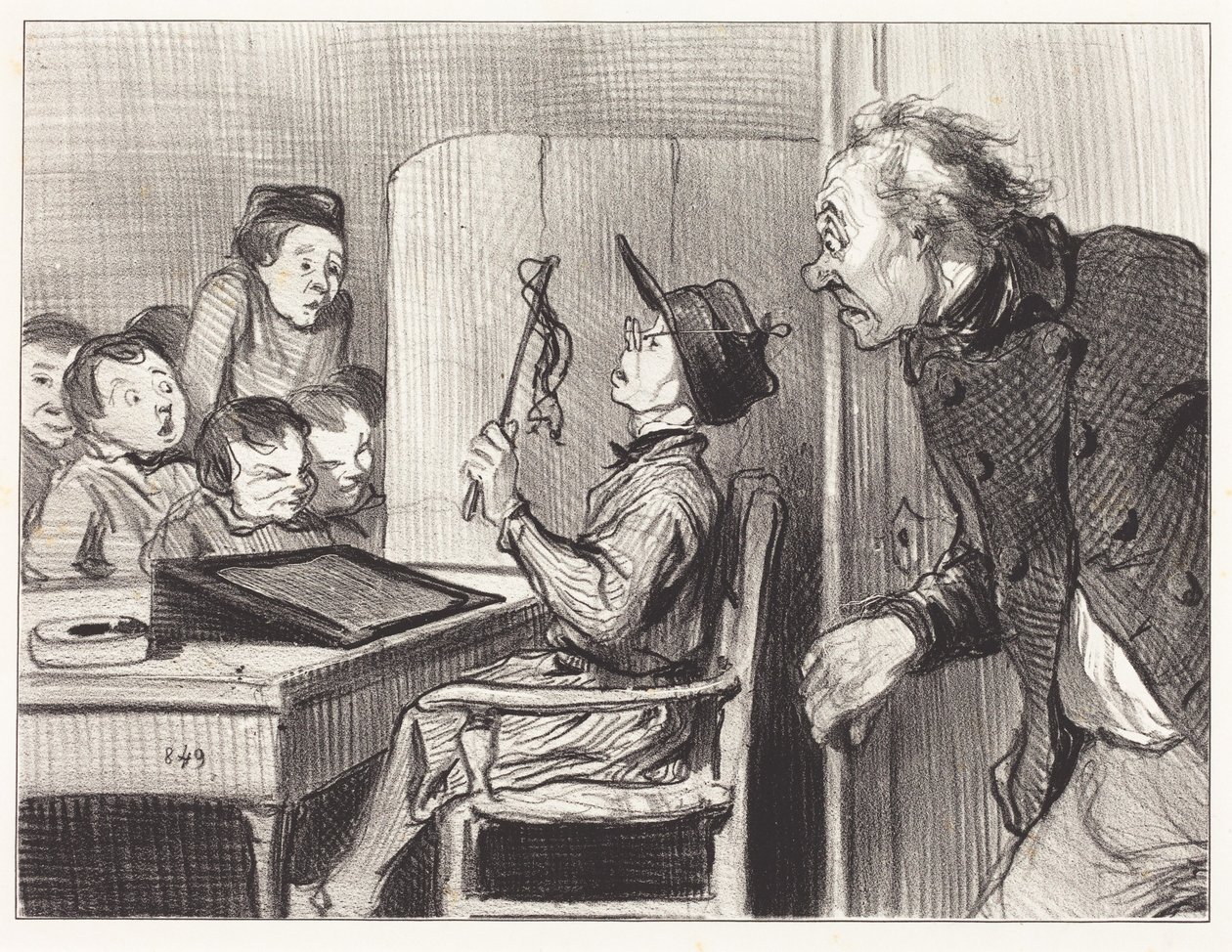 Vent... jeg skal give dig... af skolelæreren af Honoré Daumier