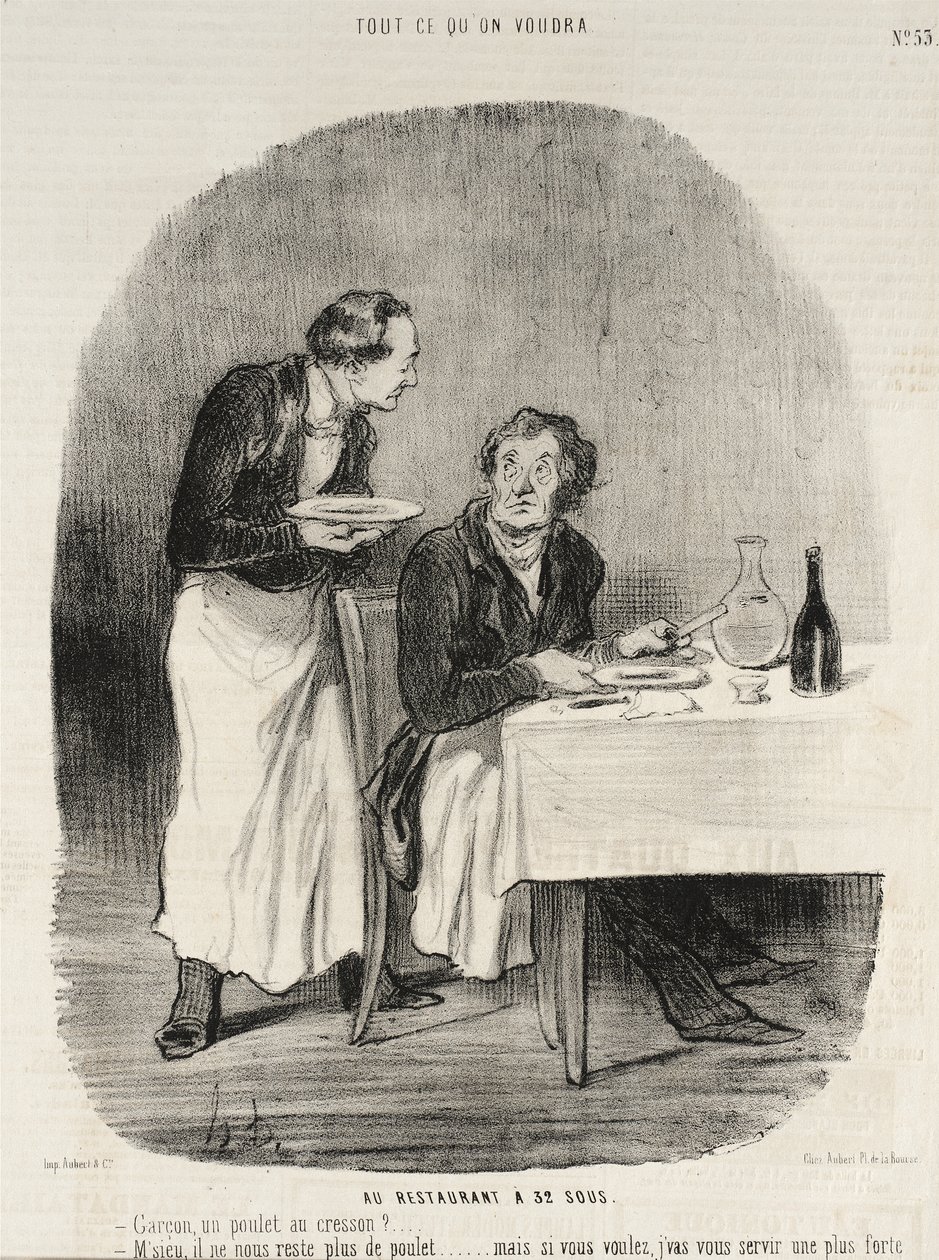På restauranten til 32 sous af Honoré Daumier