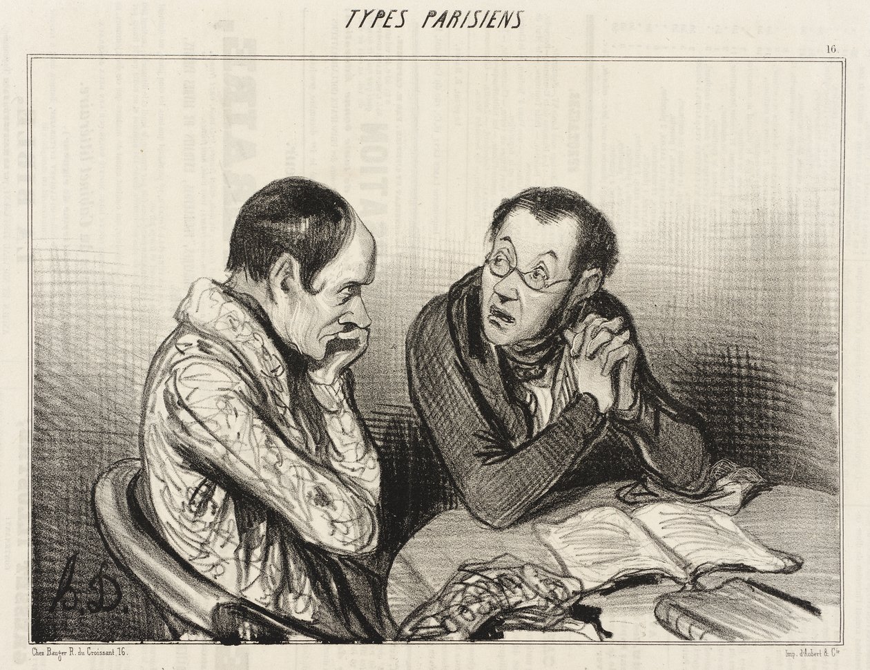 Dramatiske forfattere... af Honoré Daumier