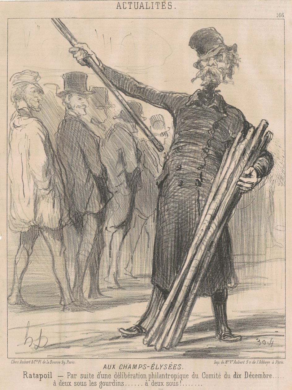 På Champs-Elysées, Ratapoil. Som et resultat af en filantropisk drøftelse [sic] i udvalget den tiende december ... to cents til klubben ... to cents ... af Honoré Daumier
