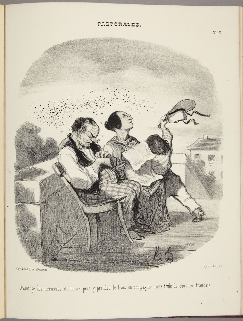 Fordelen ved italienske terrasser til at køle af i selskab med en flok franske fætre af Honoré Daumier