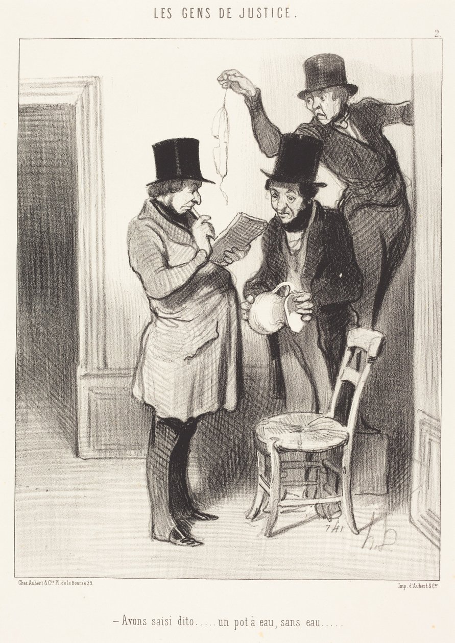 Vi har beslaglagt den nævnte... en vandkande, uden vand af Honoré Daumier