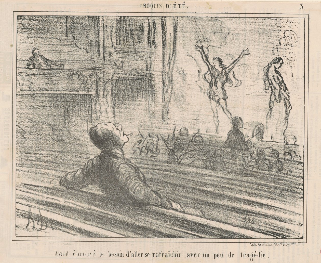 Efter at have følt behov for at genopfriske med... af Honoré Daumier