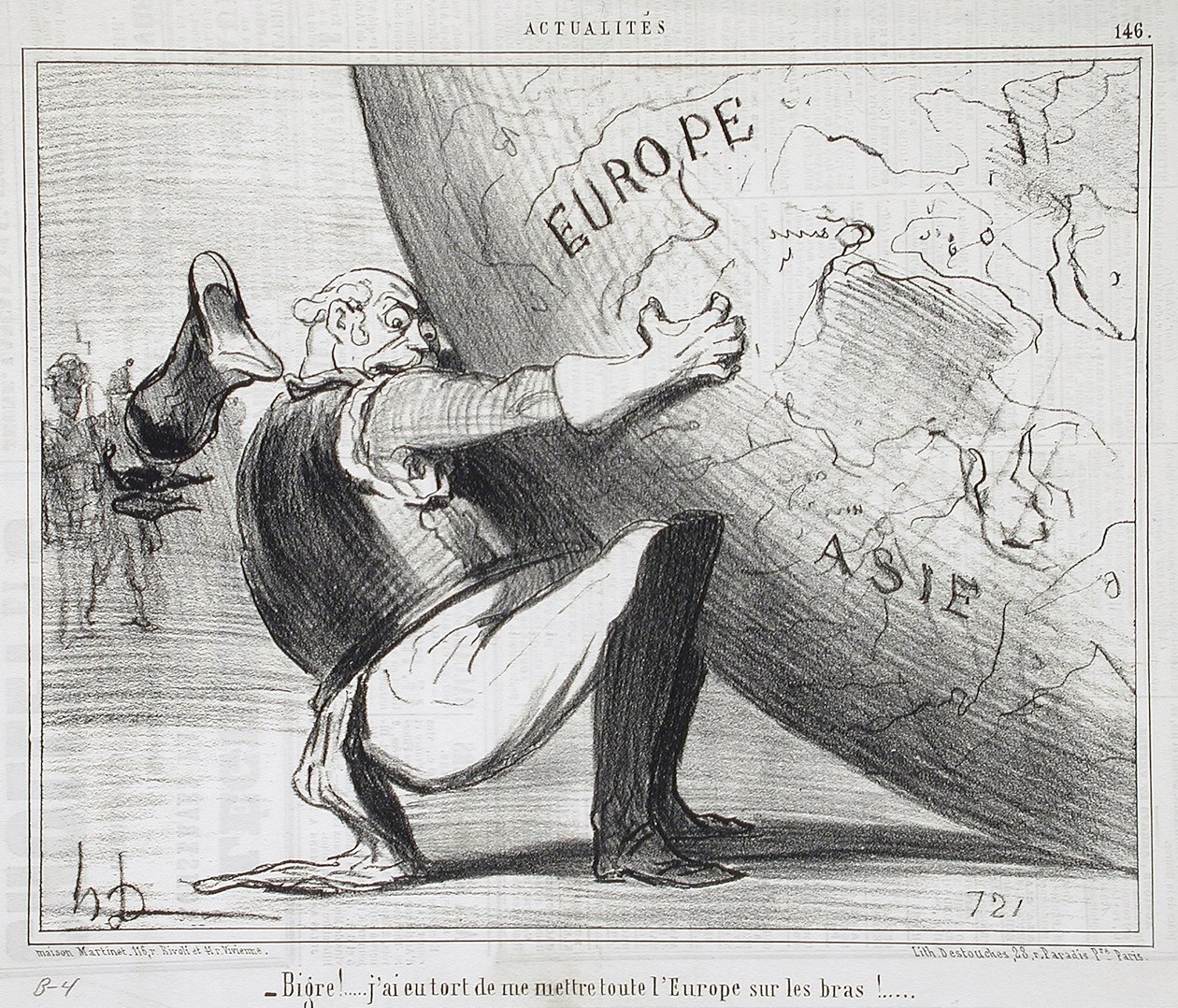 Pokkers!... Jeg gjorde uret i at tage hele Europa på armen! af Honoré Daumier