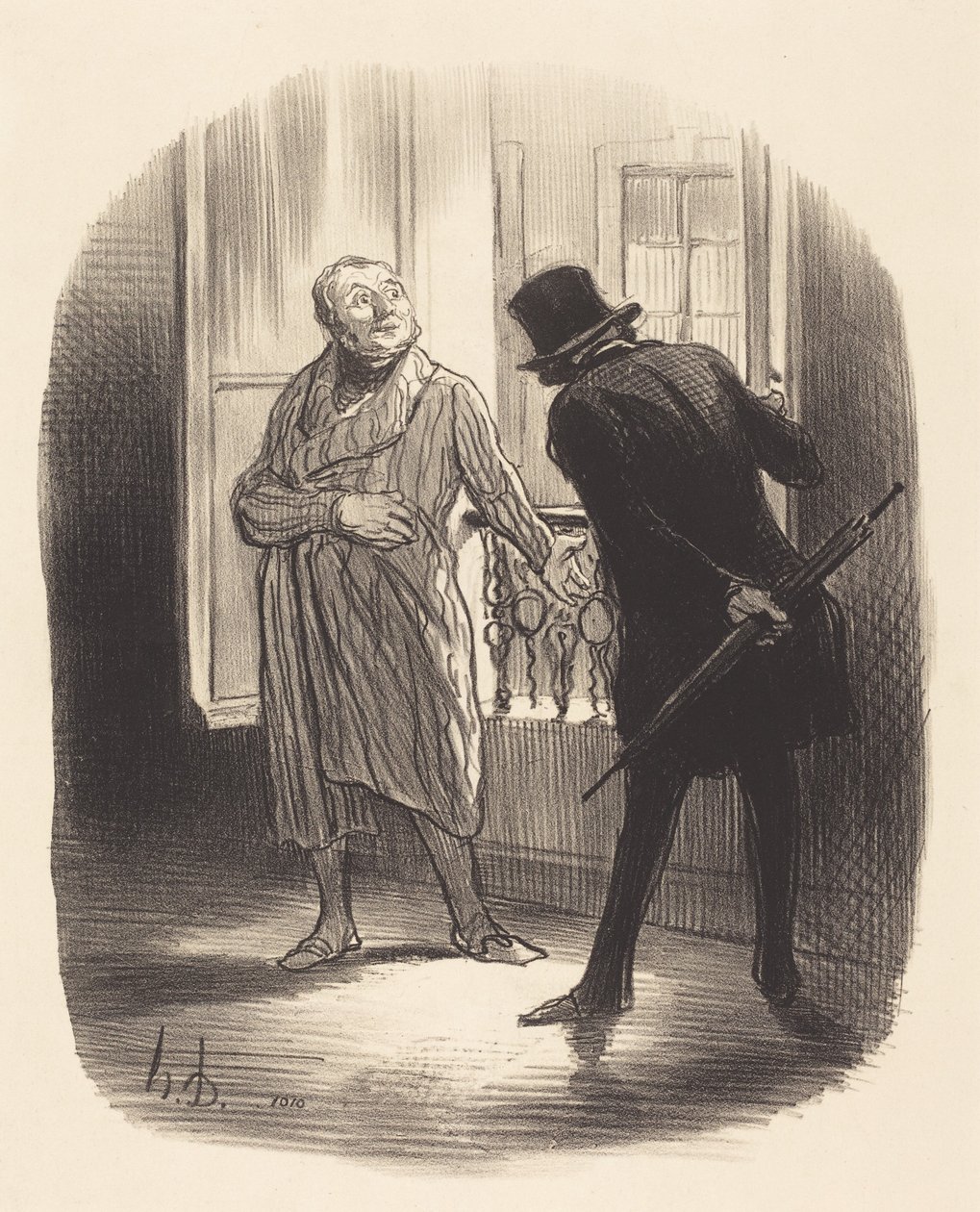 Denne bolig er lidt dyr for Place Royale... af Honoré Daumier