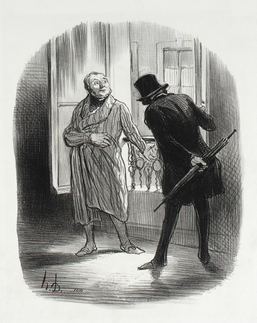 Denne bolig er lidt dyr for den Kongelige Plads... af Honoré Daumier
