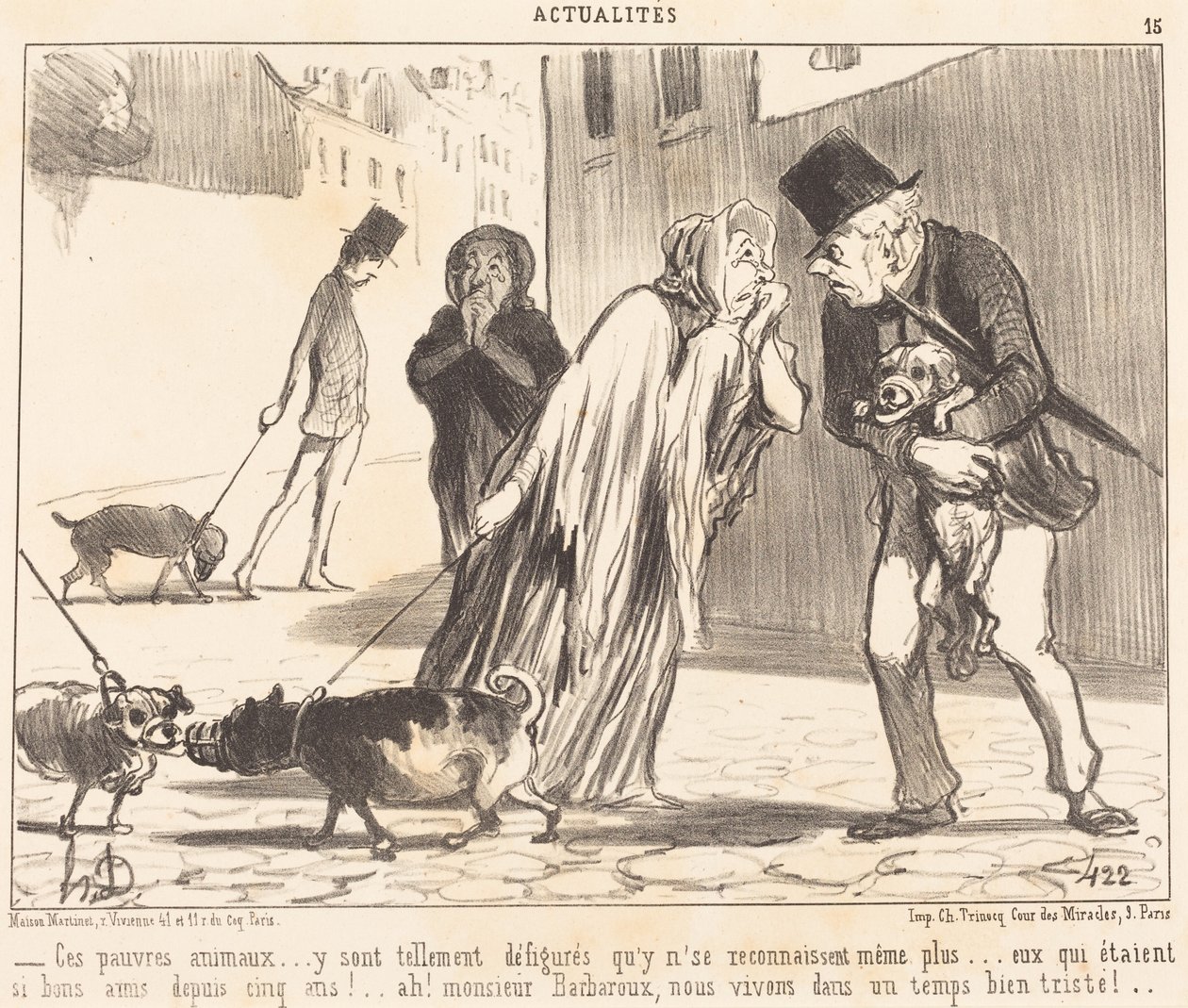 Disse stakkels dyr... kan ikke længere genkende hinanden... af Honoré Daumier
