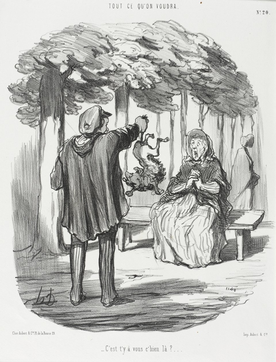 Er den hund derovre Deres? af Honoré Daumier