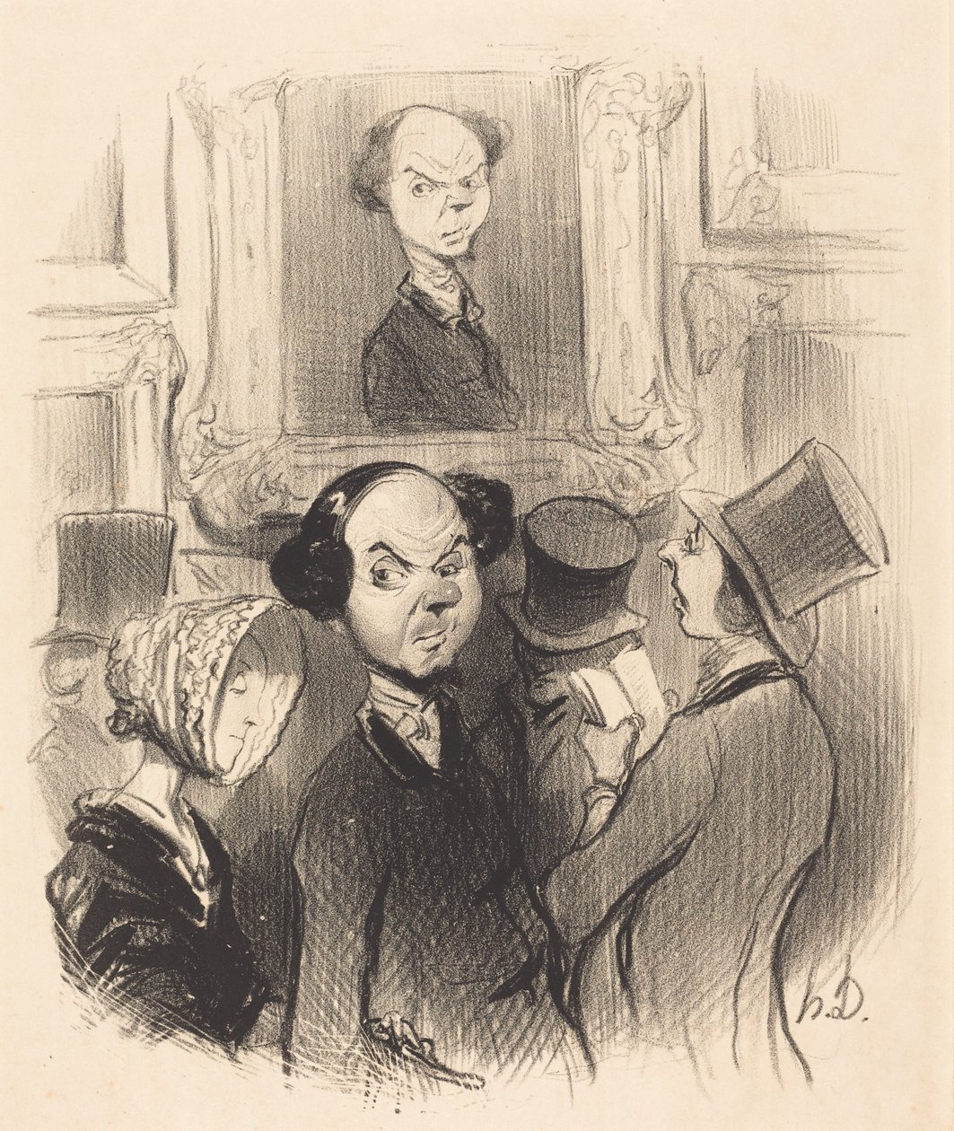 Begejstret over at se sig selv udstillet... af Honoré Daumier