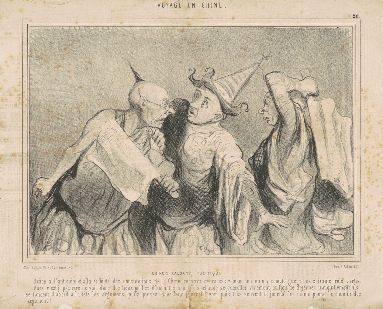 Kinesere, der taler politik af Honoré Daumier