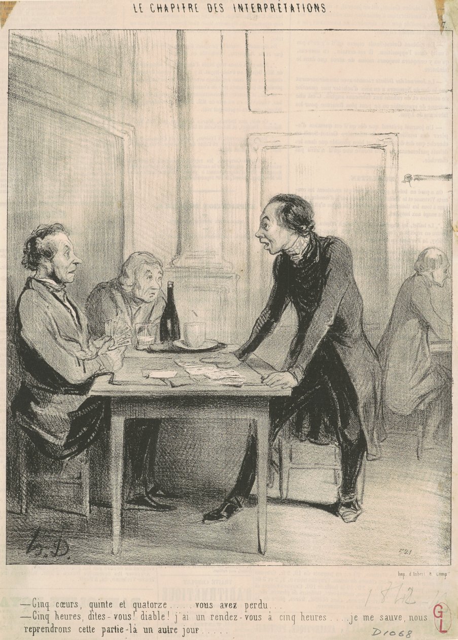 Fem hjerter, lige og fjorten... af Honoré Daumier
