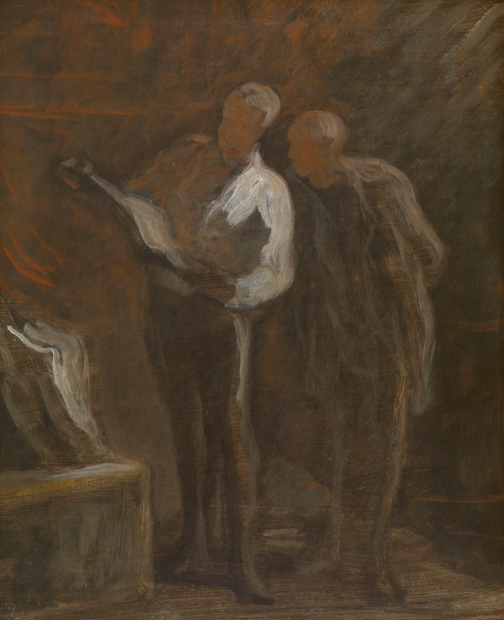 Collecting Engravings, ca. 1870-73 (olie på lærred) af Honore Daumier