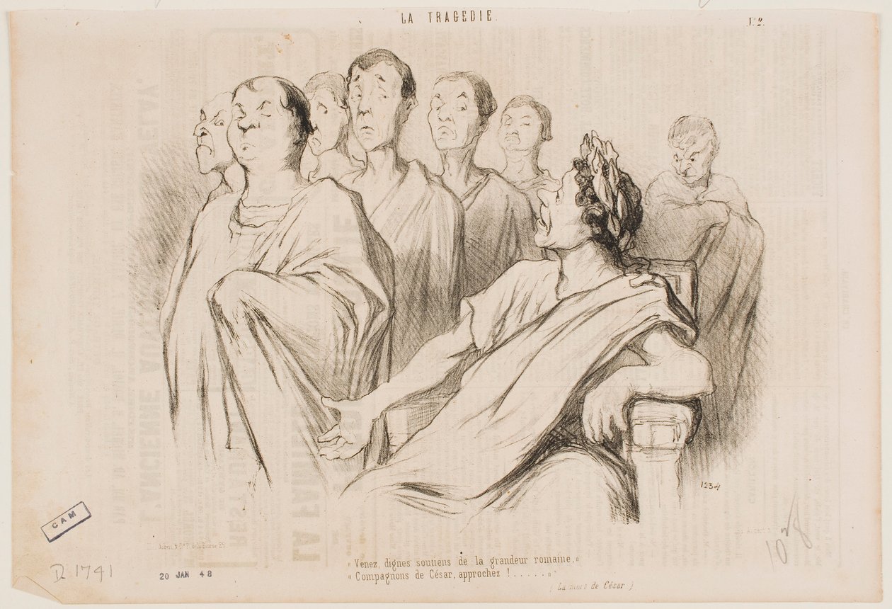 Kom, værdige søjler for romersk storhed... Cæsars venner, træd frem! af Honoré Daumier